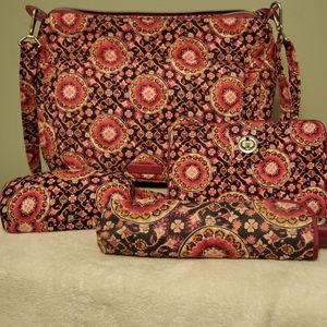 Vera Bradley Raspberry Medallions set